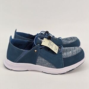 NEW Pandere Bali Women's‎ Leather Shoes Drawstring Sneakers Blue Nubuck Size 10